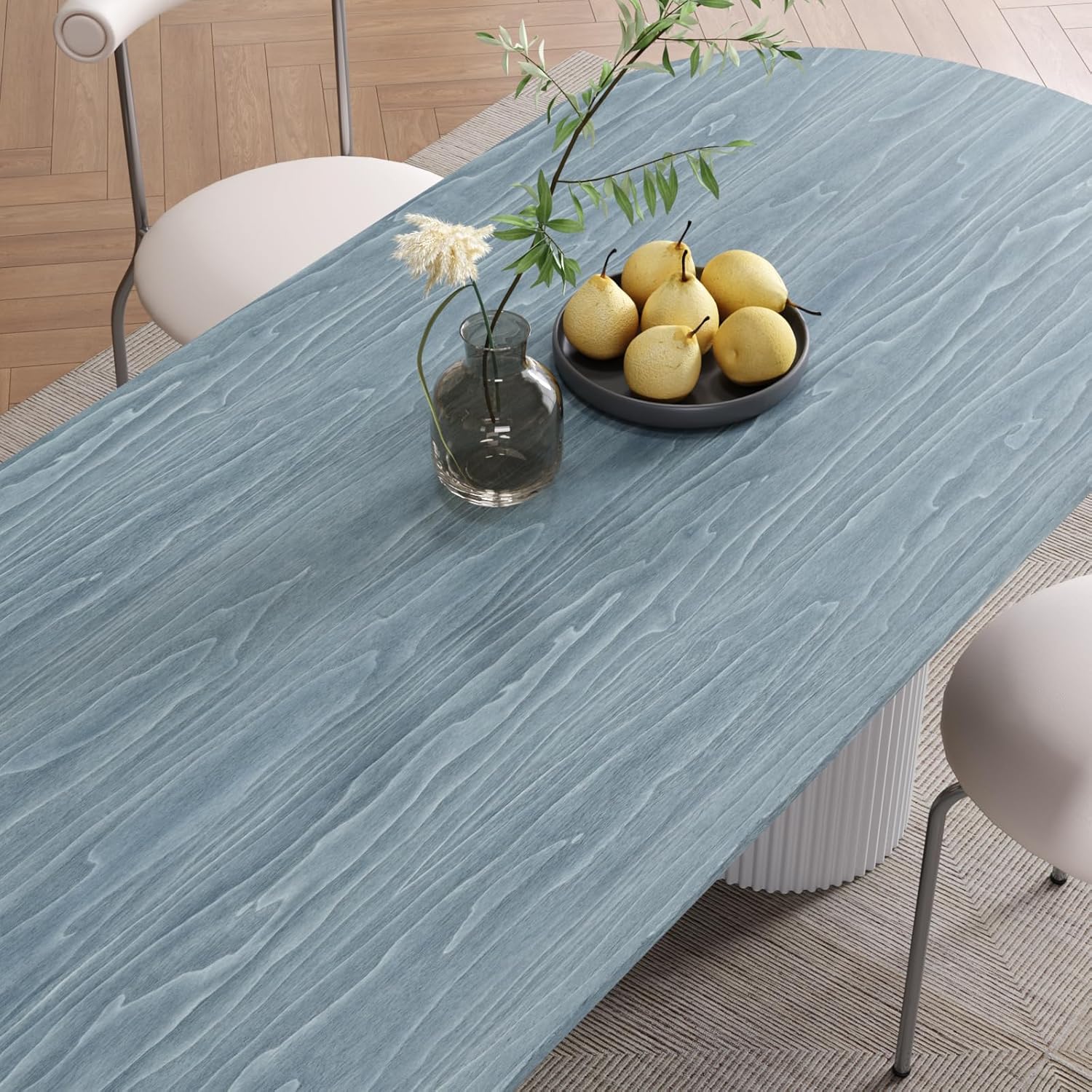 VaryPaper 15.7" x 315" Grey Blue Wood Grain Contact Paper Faux Wood Wallpaper Peel and Stick Wood Vinyl Wrap for Countertops Waterproof Removable Self Adhesive Wood Look Wall Paper Roll for Bedroom