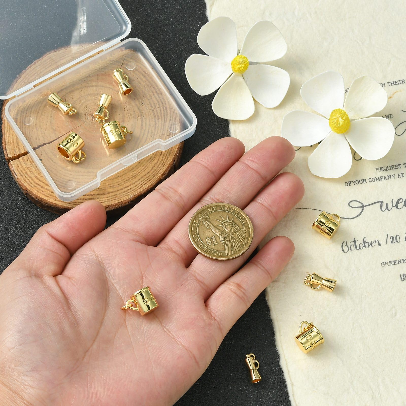 Stiesy 10Pcs 2 Styles 18K Real Gold Plated Coffee Cup Charms Brass Coffee Pot Pendant Charm for Jewellery Making DIY Bracelet Crafts - Image 3