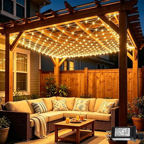YEGUO 10 x 10FT Gazebo Net Lights, 280 LED Gazebo