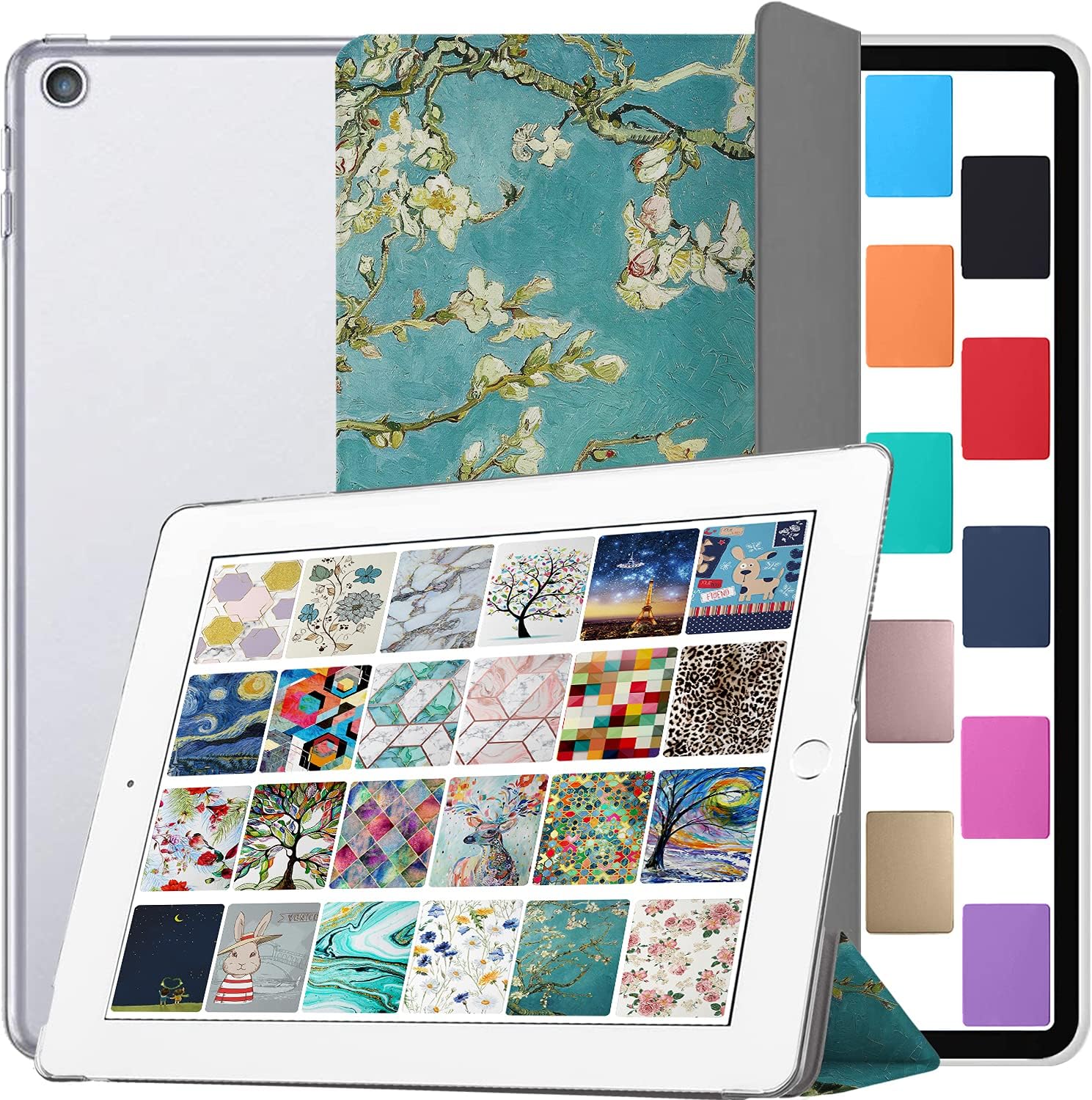 DuraSafe Cases for iPad Mini 5 Gen 2019 7.9 Inch [ Mini 5th Gen ] A2133 A2124 A2126 MUQY2LL/A MUQW2LL/A MUQX2LL/A MUU62LL/A MUU52LL/A PrintediPad Cover with Translucent Frosted Hard Back - Blossom