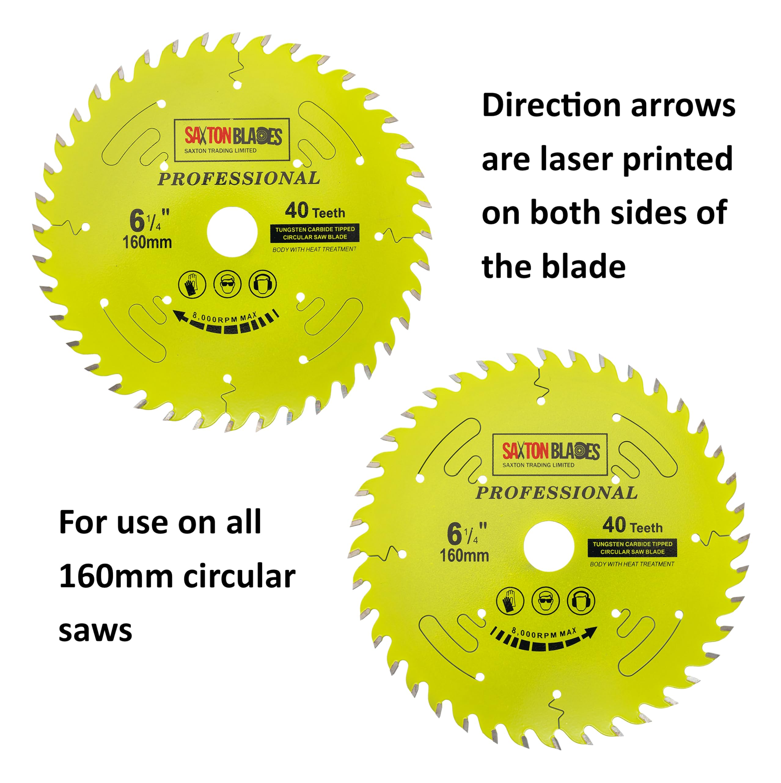 Saxton TCT16040TPRO Professional Range TCT - Hoja circular (160 x 40 x 20 mm, anillo de 16 mm)