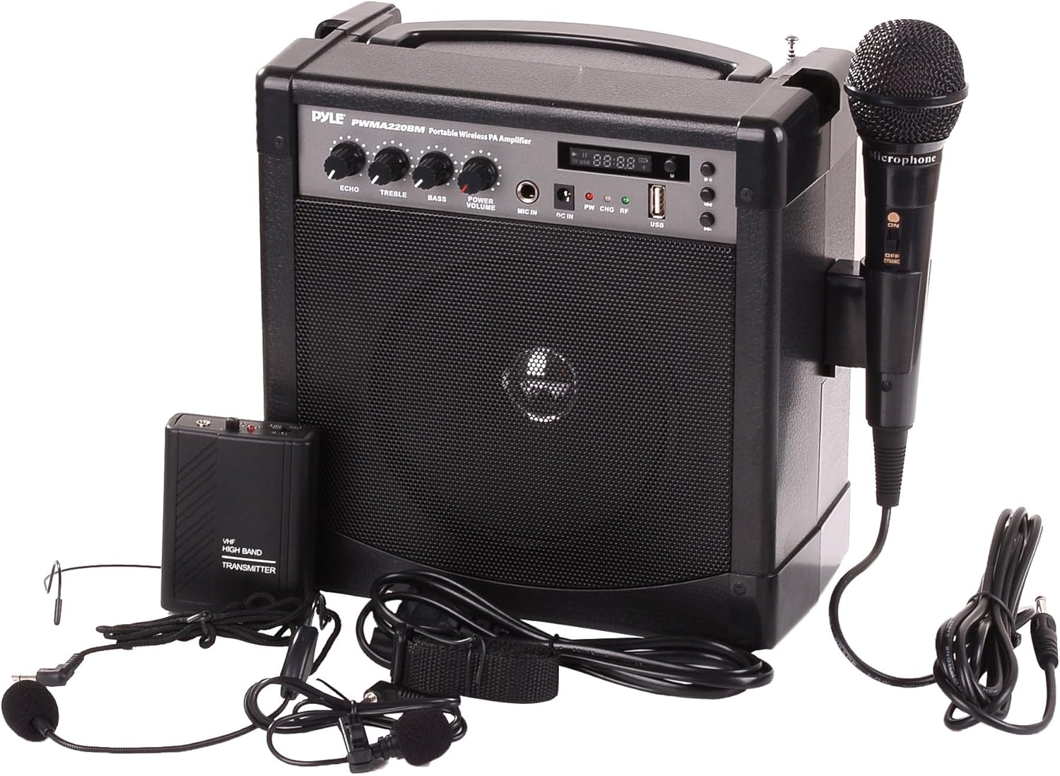 PylePro Portable Outdoor PA Speaker Amplifier and Microphone System