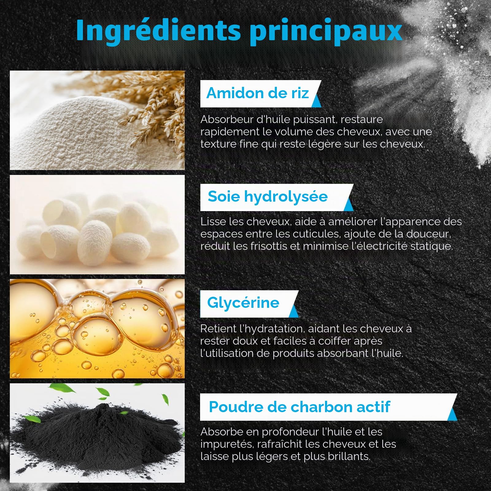 Poudre de volume pour cheveux pour homme, 30 g, texture powder, poudre coiffante, volume des cheveux avec effet mat, tenue longue durée, facile à appliquer, non grasse, poudre pour cheveux pour hommes