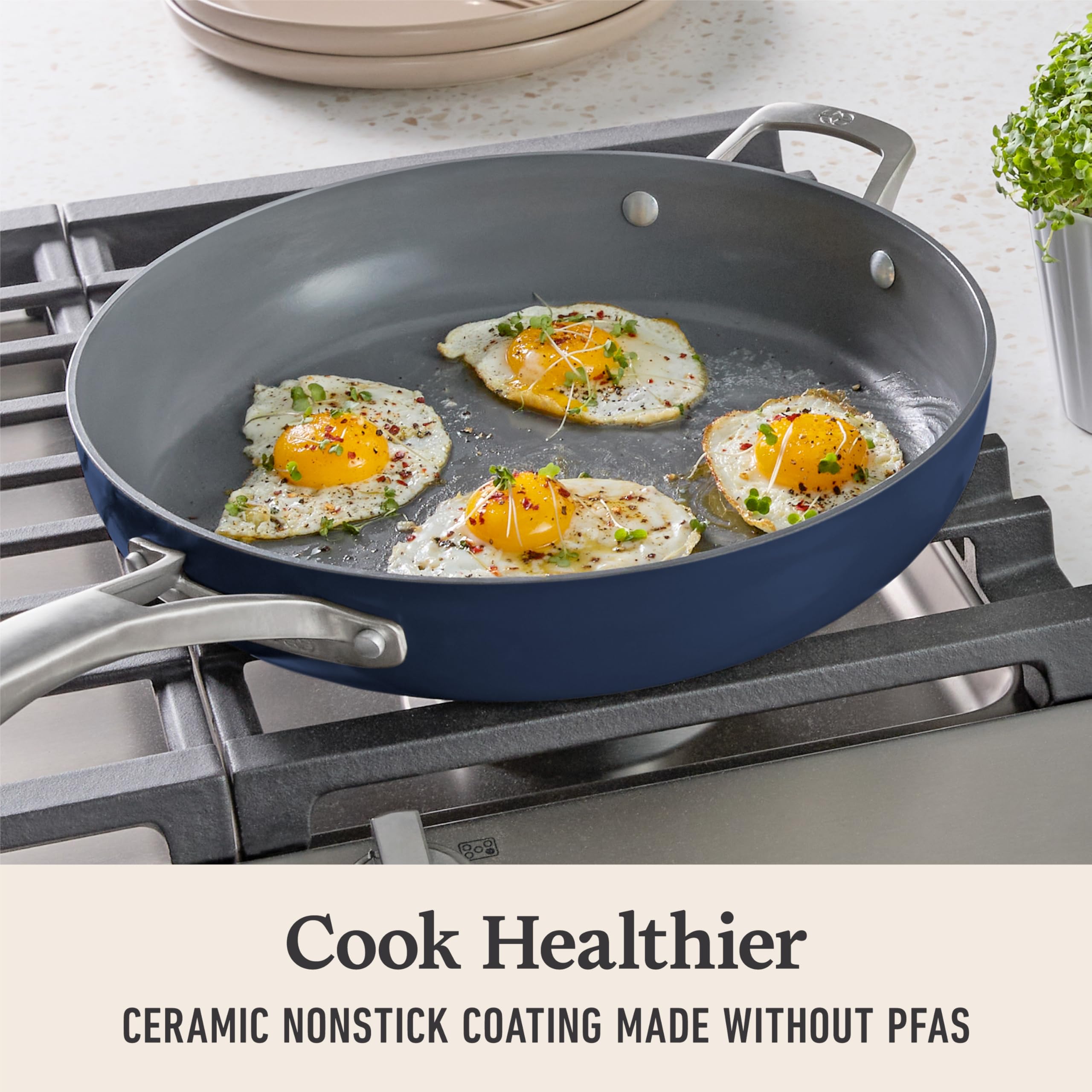 Calphalon Ceramic Frying Pan - Midnight Blue -5 Calphalon Ceramic Frying Pan - Midnight Blue -5