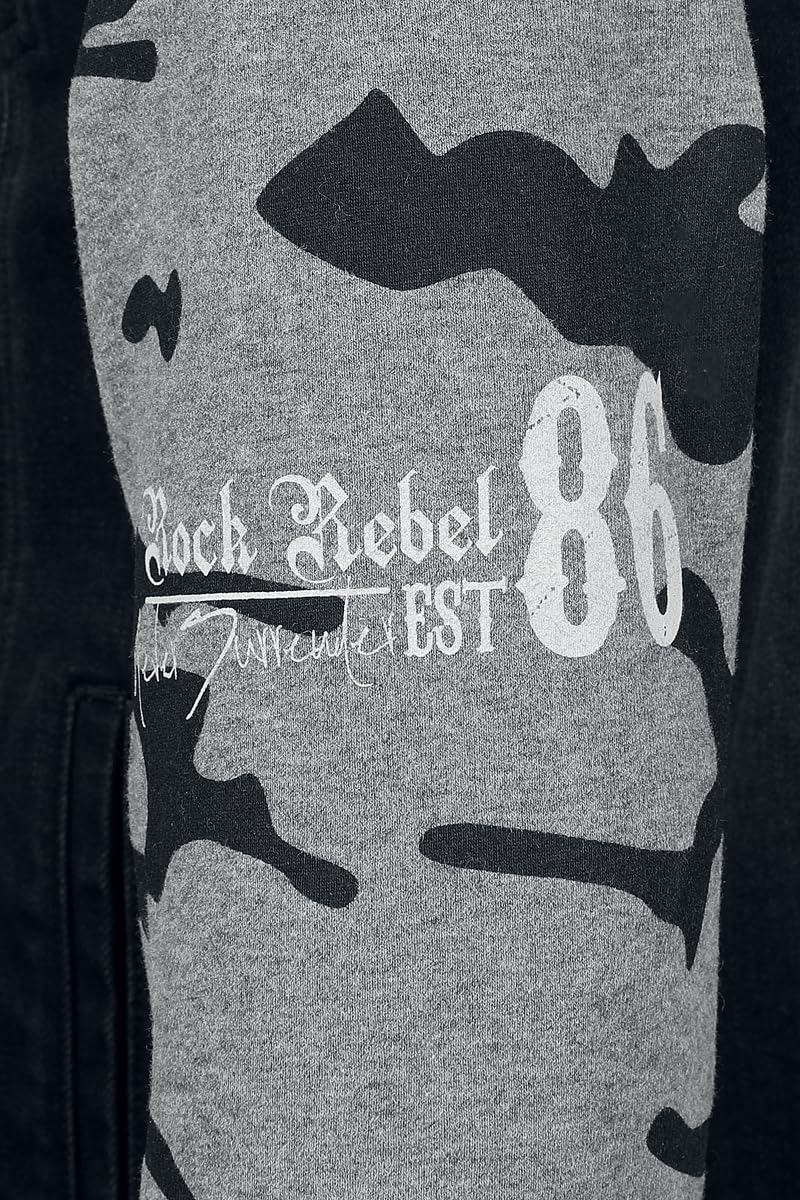 Rock Rebel by EMP Hombre Sudadera con botones negra y gris
