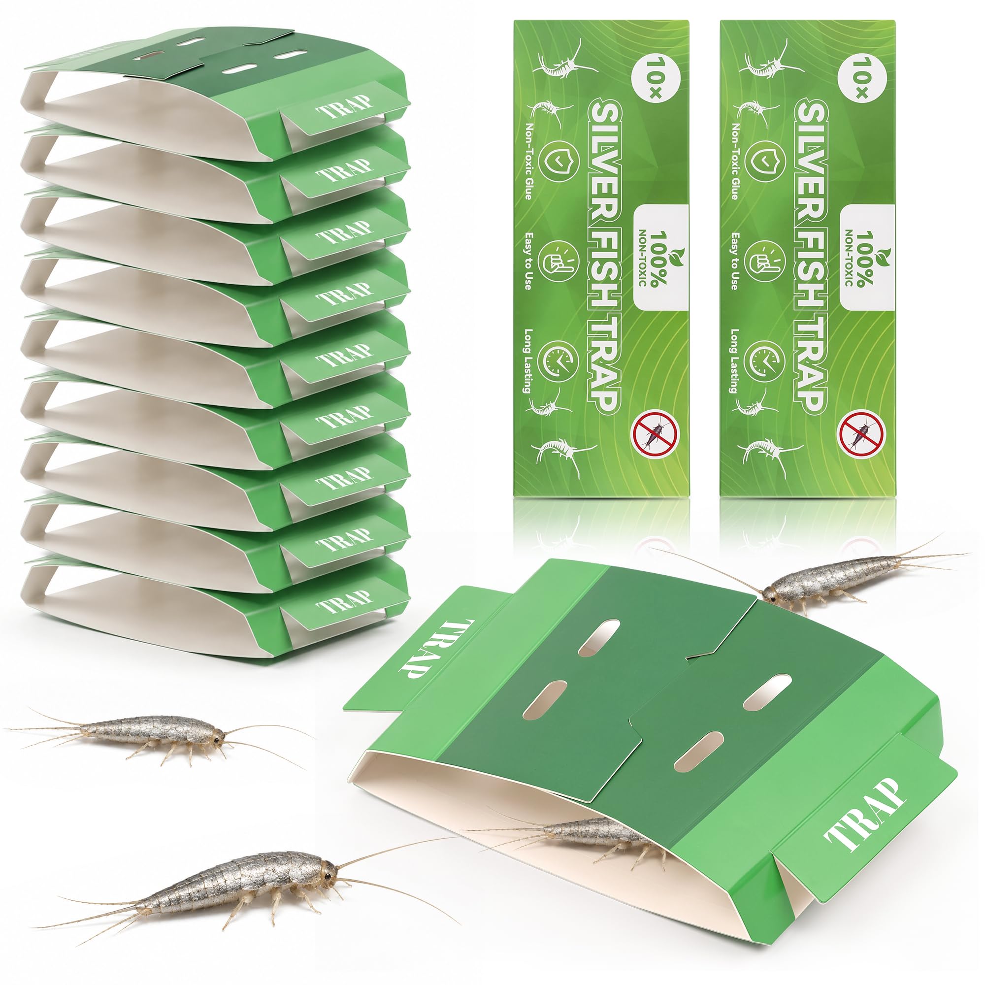 Silverfish Killer, Silverfish Trap with Integrated Attractant, 20 Pack