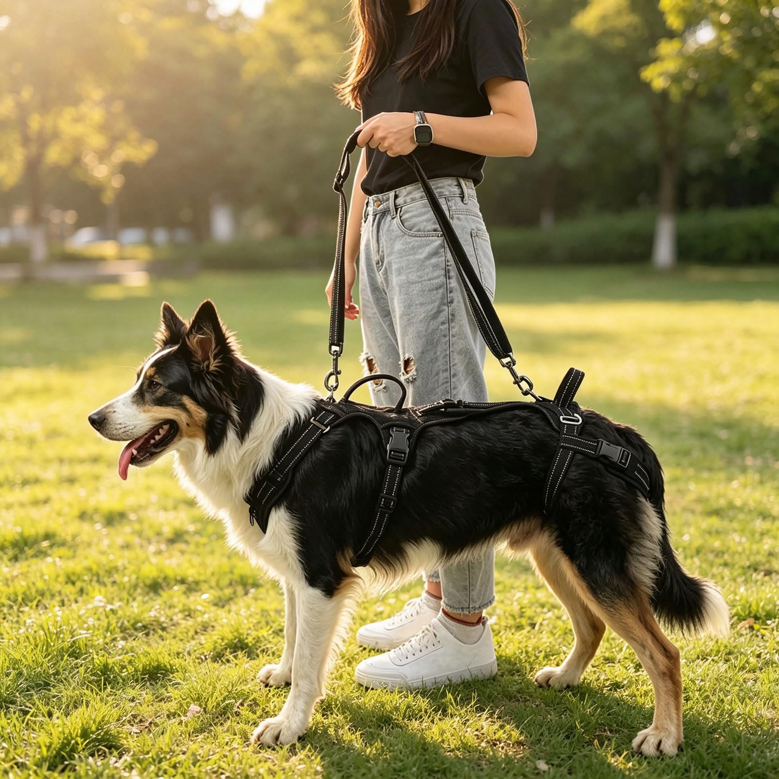 Reflektierendes, verstellbares, weich gepolstertes Haustiergeschirr, großes Hundegeschirr, Trainings Haustierweste für tägliche Ausflüge und leichte Westengeschirre Freien