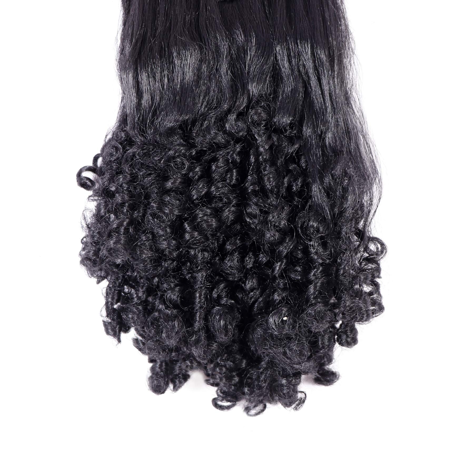 Honbon Synthetic Wavy-Curly Ponytail with Clip Hair Extension Wig Black Long for Women … 1