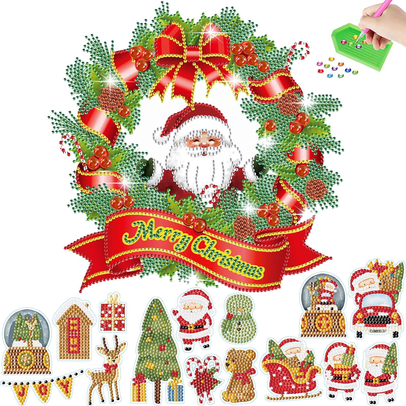 Zariocy 5D Diamond Painting Natale, Pittura Diamante Kit Babbo