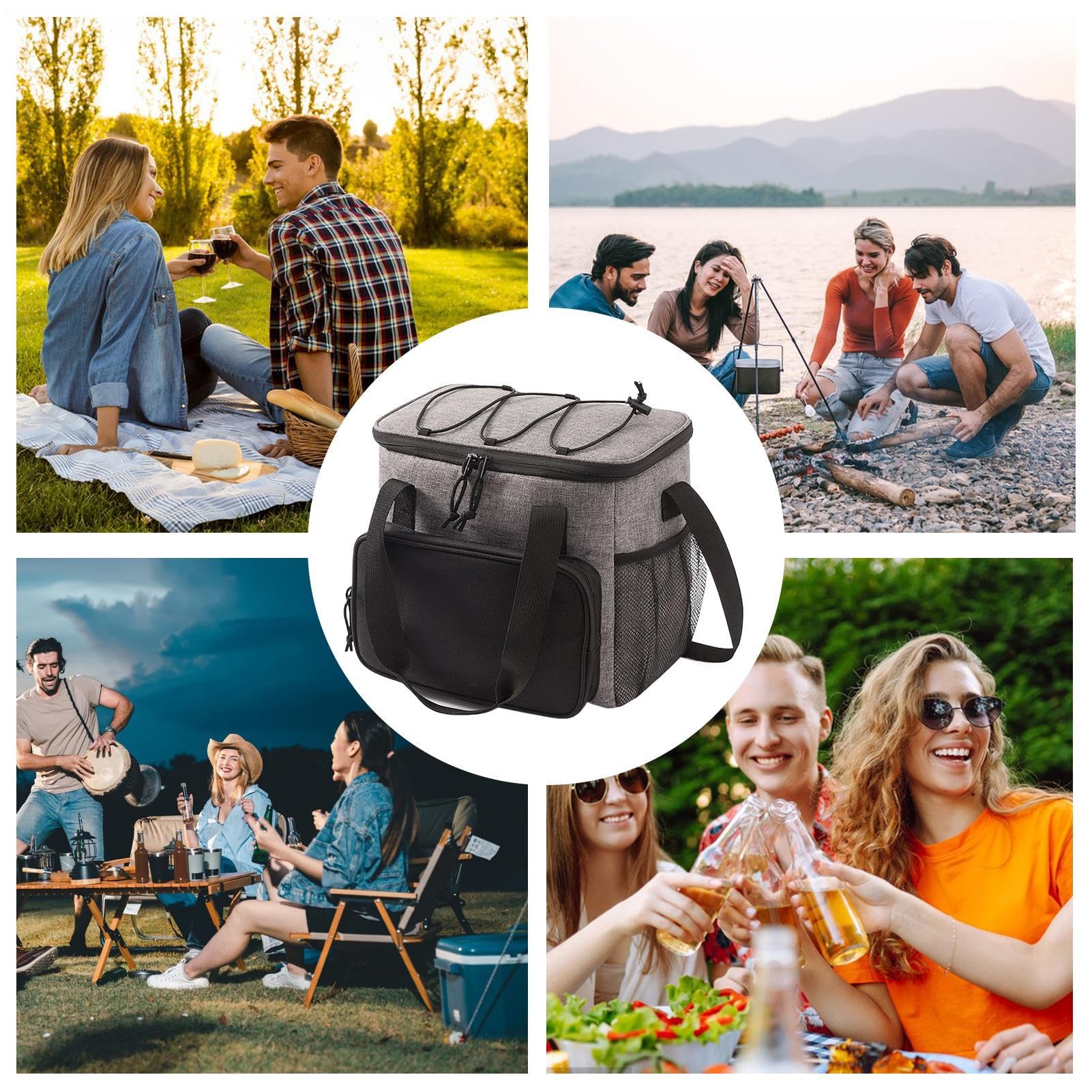 Refrigerador de Viaje | isotérmica Impermeable de Oxford | Refrigerador de Comida para Piscina, camión de Trabajo de Coche | Playa Camping Picnic Road Trip