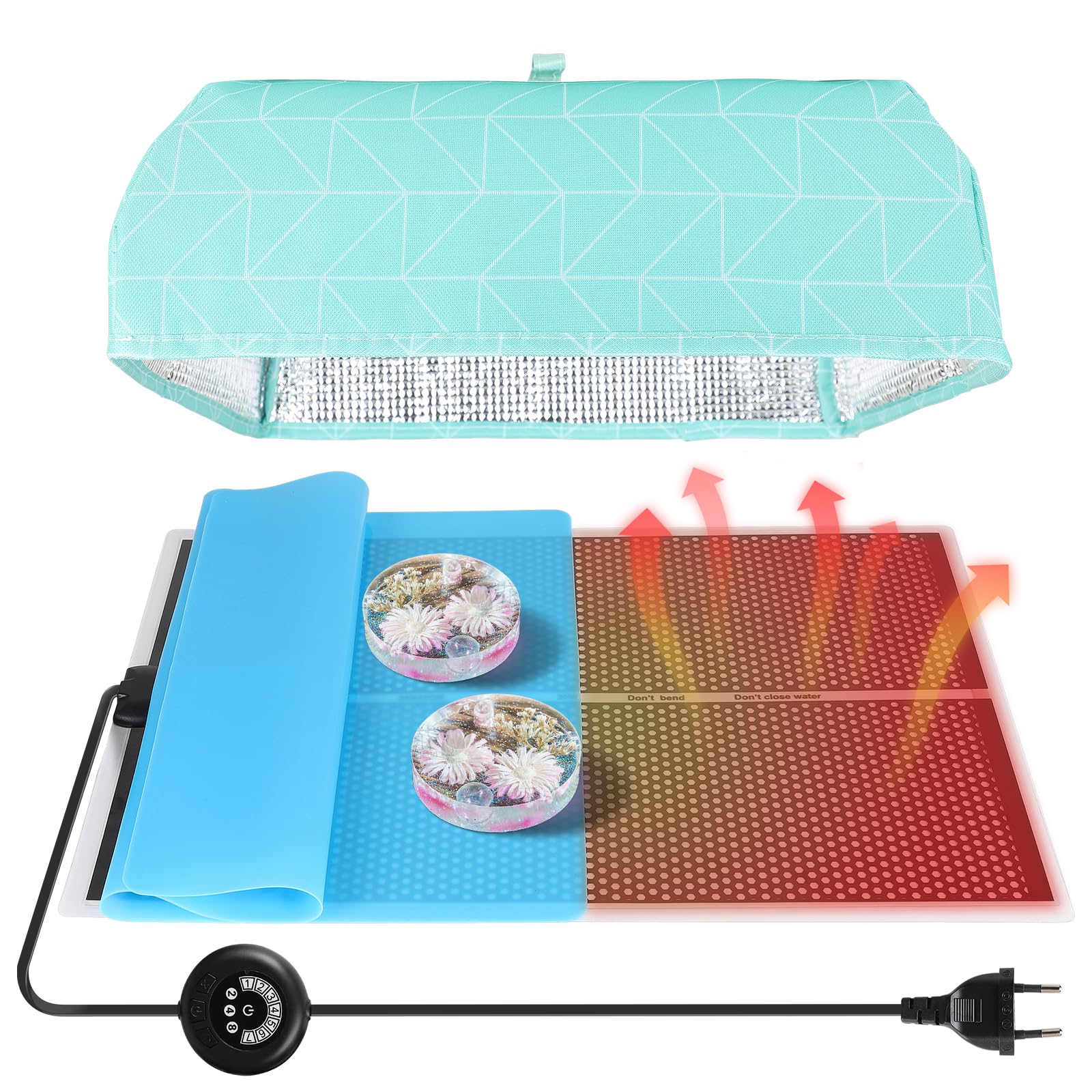 Éliminer les bulles de résine époxy grâce au tapis chauffant 20W avec 7 niveaux de température