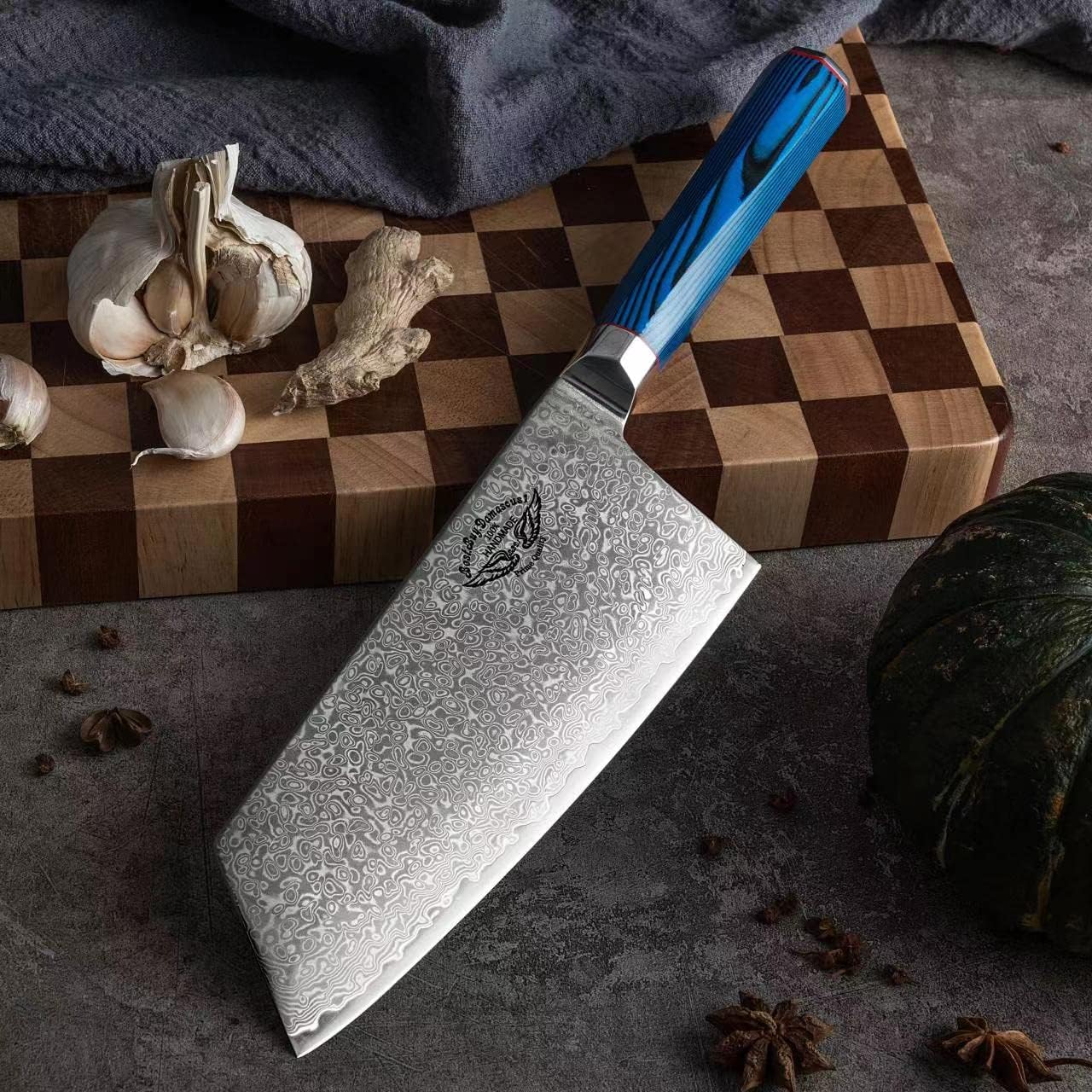 Best.Buy.Damascus1 Cleaver Knife 8.5" Chef Knife- Meat Cleaver- Aus-10 Cleaver Japanese Damascus Knife- Butcher knife - Premium Quality Knife