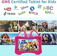 Vista 2 de Tablet para niños de Trayoo de 7 pulgadas, tableta de aprendizaje para niños pequeños con WiFi, YouTube, cámara dual, pantalla táctil, control Rosa