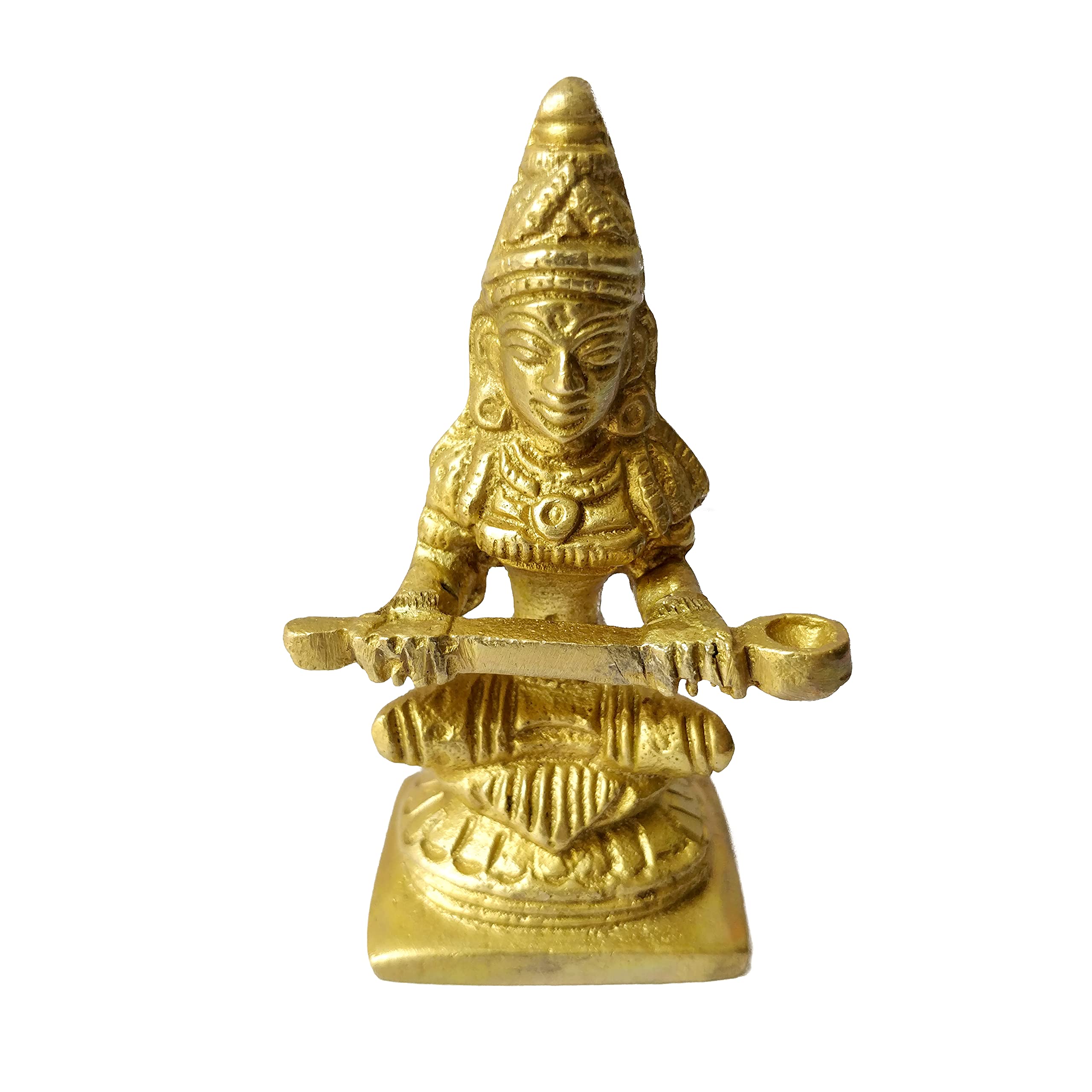 GURU JEE™ Brass Statue Goddess Annapurna Devi Idol Small Art Goddess of Food Annapurna Murti for Pooja Temple Aarti Religious Gifts - Image 2 thumbnail