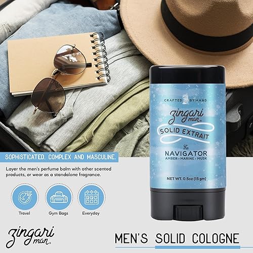 Miniatura 2 de Zingari Man The Navigator Solid Extrait  Colonia sólida para hombres  Bálsamo de perfume sólido concentrado  Ámbar, marino, almizcle y bayas