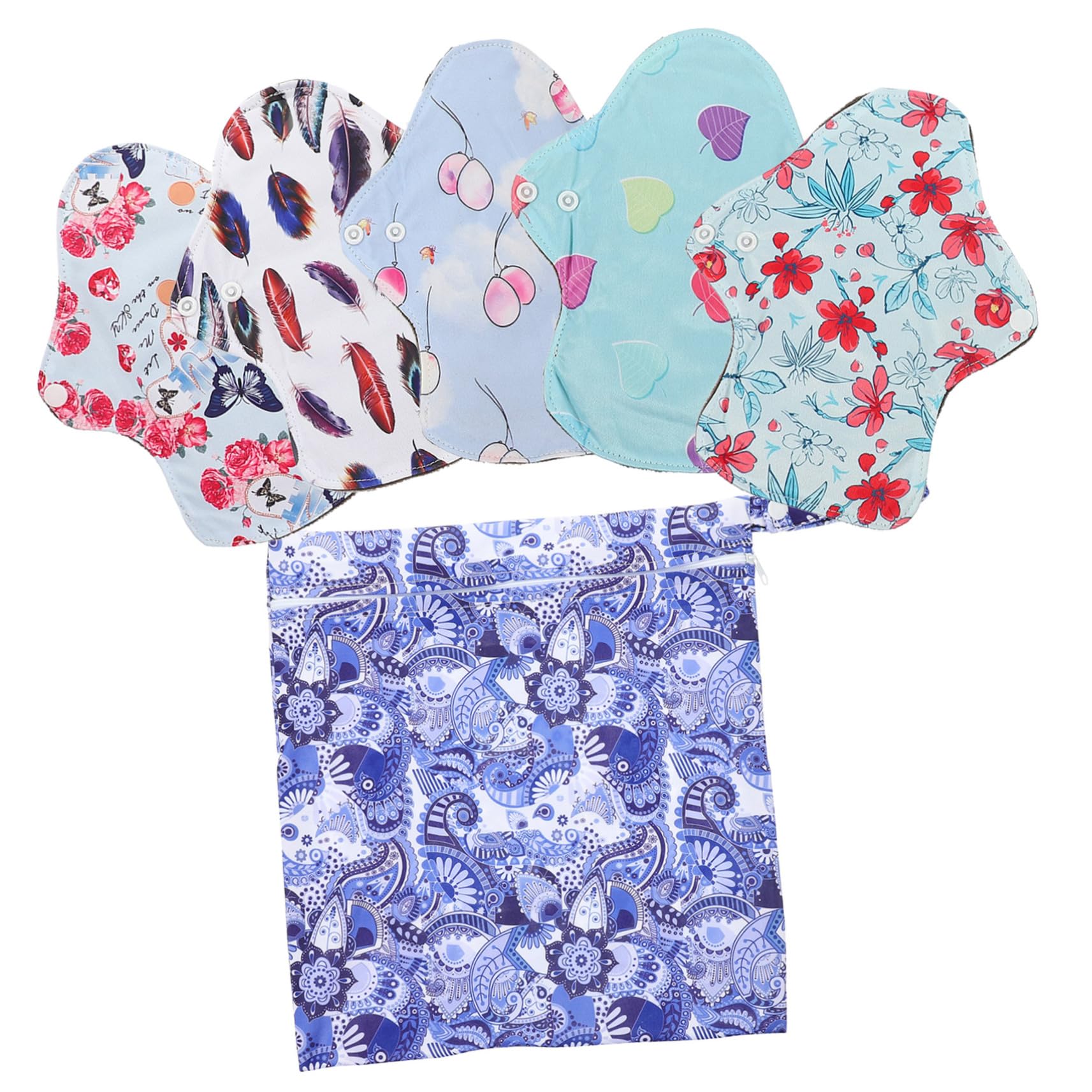Beaupretty 3juegos Toallas Menstruales Reutilizables De Lavables y Absorbentes Diseño De Botón Para y Protección Ciclo Menstrual