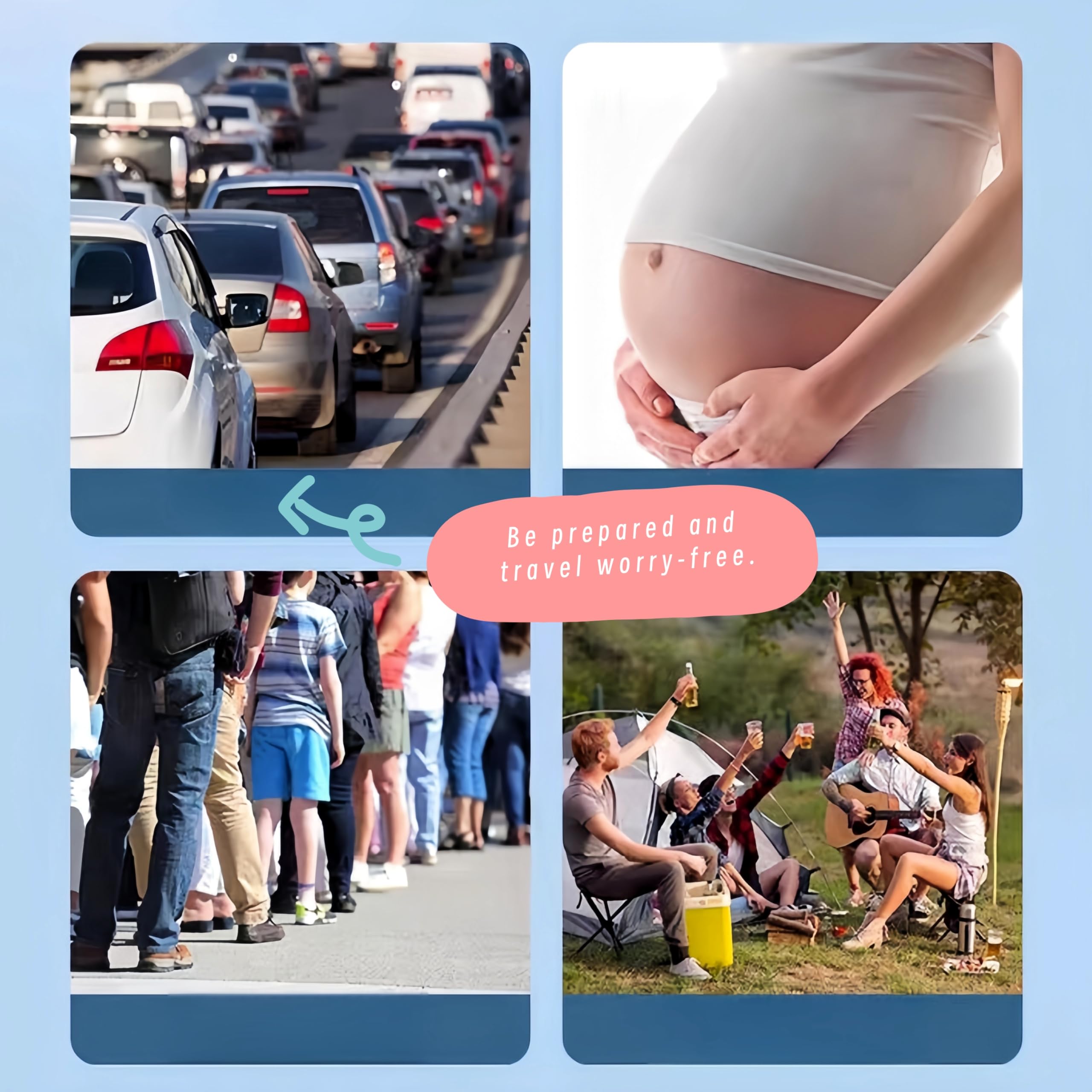 12/20 bolsas de urinario desechables de emergencia, 700 ml, bolsas de orina unisex, bolsa de orina para viajes, tráfico, bolsa de inodoro portátil para hombres y mujeres, control con una