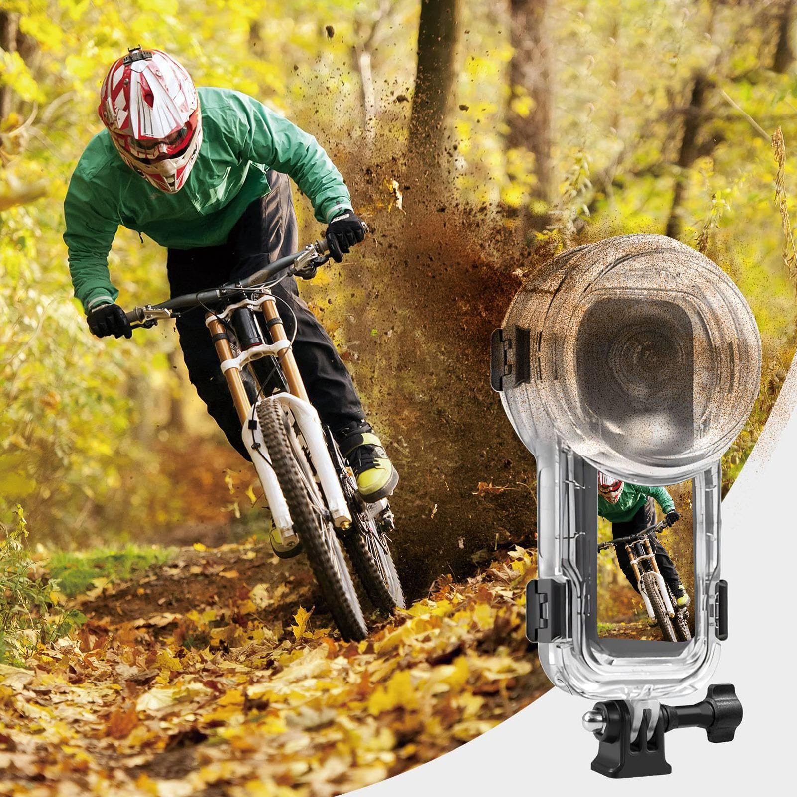 Cuifati Custodia Subacquea Invisibile per Fotocamera Panoramica X5, Custodia Subacquea Impermeabile 60M con Staffa, Guscio Protettivo Ad Alta Trasparenza per Fotocamera Sportiva