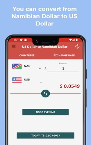 US Dollar to Namibian Dollar To see the Exchange rate on your Phone and Tablet