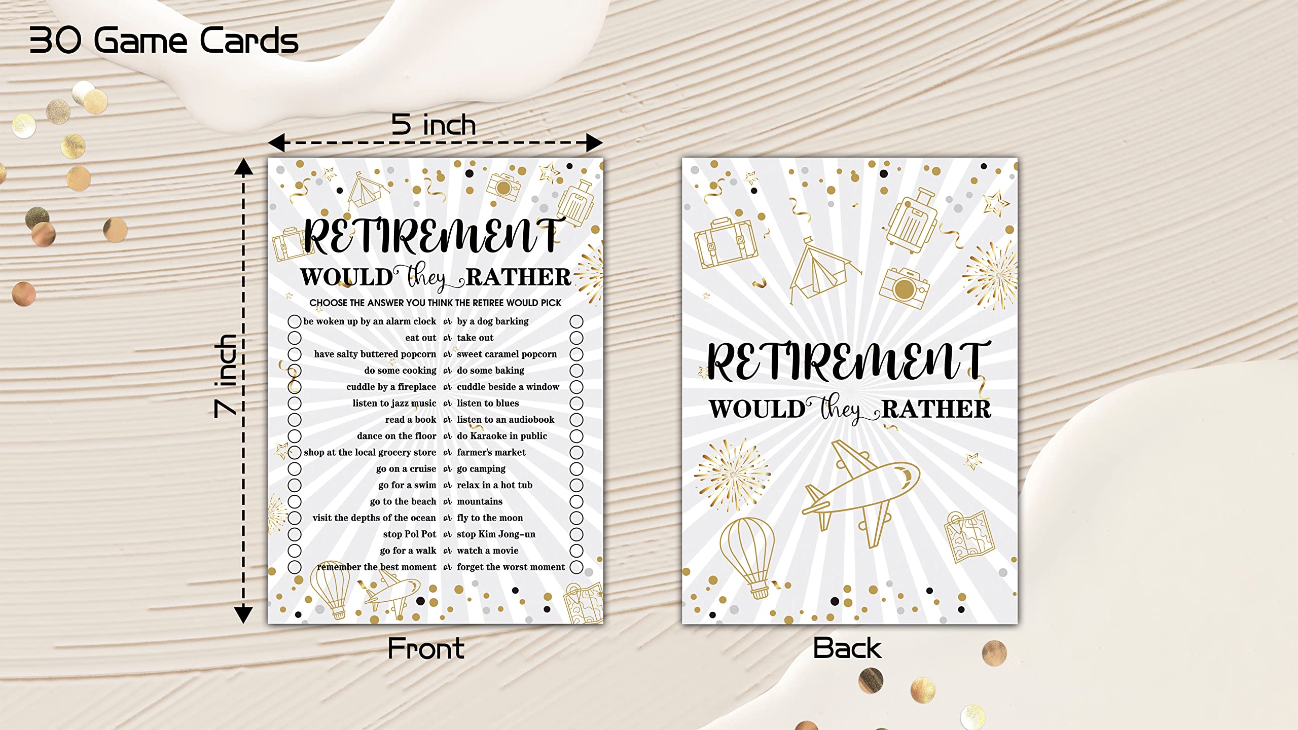Retirement Party Game - 'Would They Rather' Co-Worker Card Game | 30 Cards, Purple Floral Theme