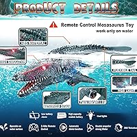 Vista 5 de Dinosaurio Mosasaurus de Control Remoto 2.4GHz para Piscina, Juguetes de Alta Simulación, Barco RC para Lago y Baño, 8-12 Años, Niños y Niñas