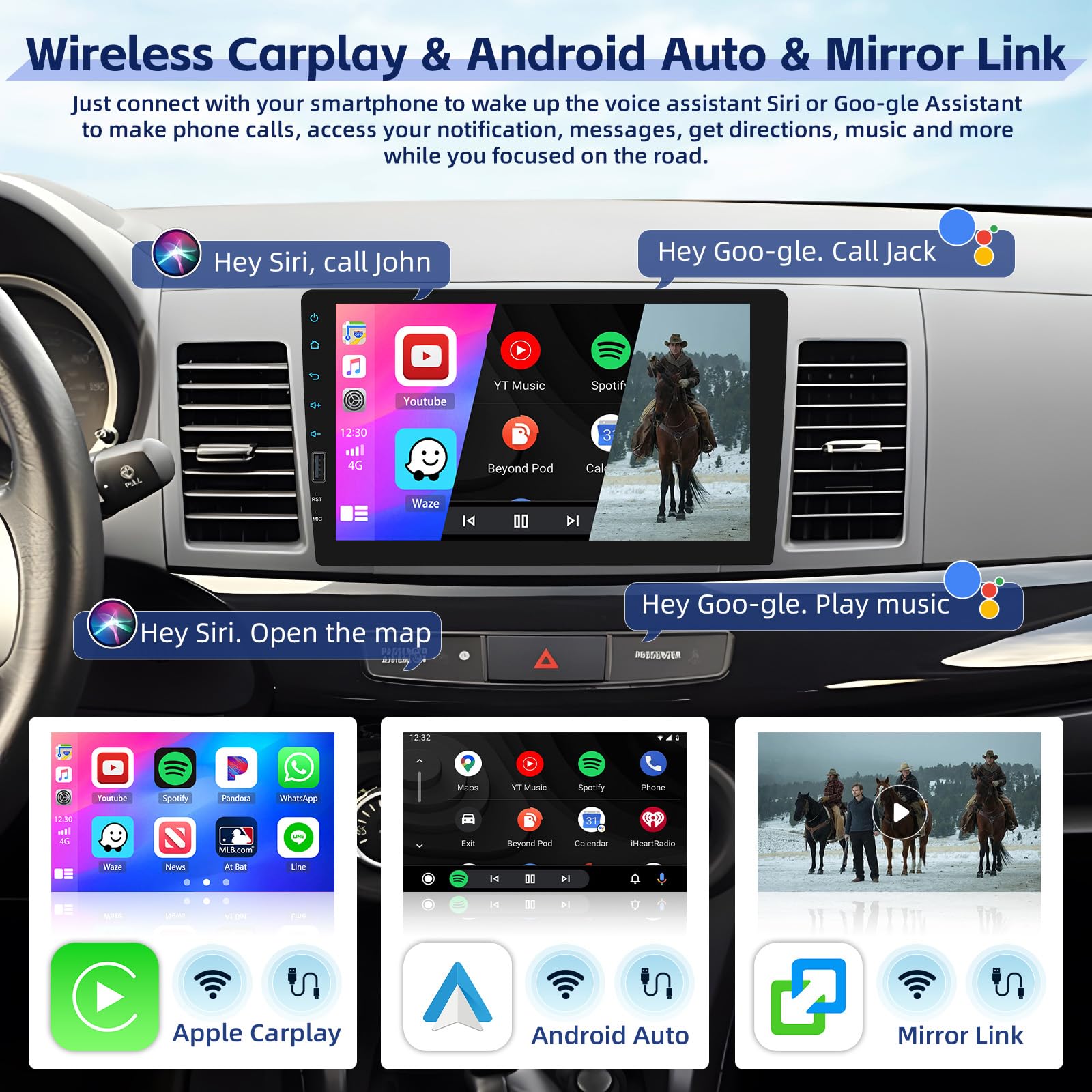 Radio Auto Touch Screen 9 Pollici 1 Din Bluetooth - Dettaglio