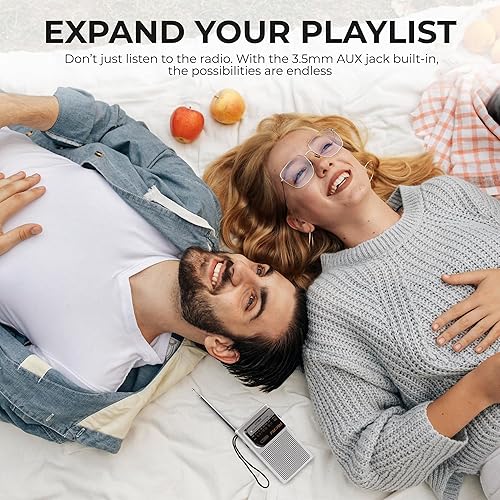 Miniatura 6 de Coby Radio portátil, AMFM, Radio de bolsillo, Batería de 800 HR, Mini radio para interiores y exteriores, Radio de emergencia, Compacto, Radio
