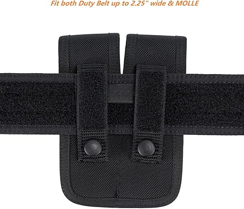 Miniatura 3 de Dotacty Funda de nailon moldeado para cinturón de servicio para pistola, funda para cargador Mag Molle, compatible con cargadores de pila simple y