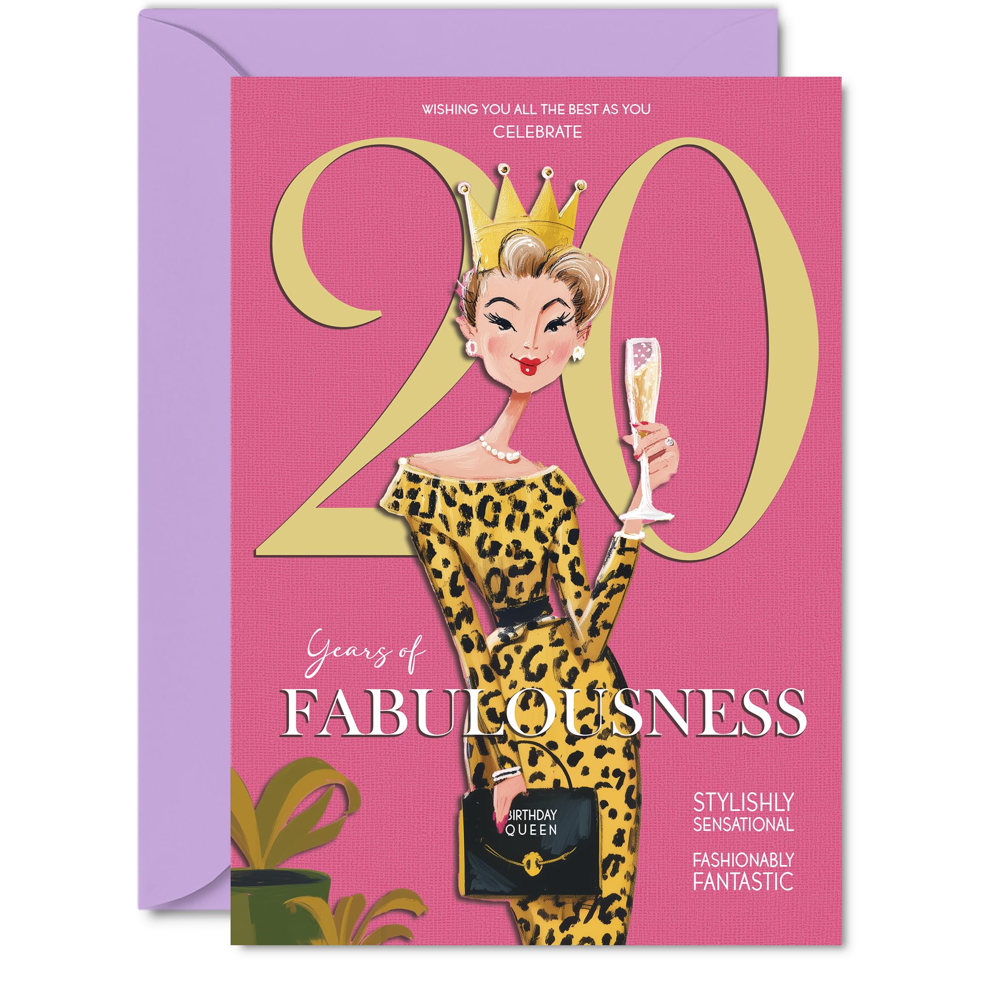 20th Birthday Cards for Women - Years Of Fabulousness - Happy Birthday Card for 20 Year Old Woman Sister Auntie Cousin Granddaughter, A5 Bday Greeting Cards