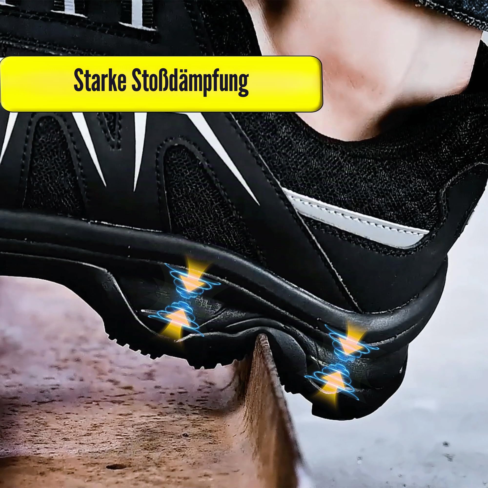 S1 ESD Sicherheitsschuhe Herren Arbeitsschuhe Damen Stahlkappenschuhe | EN ISO 20345 Elektronikindustrie Statisch Dissipativ Rutschfest Atmungsaktive Bequeme Gummisohle Industrie Logistik