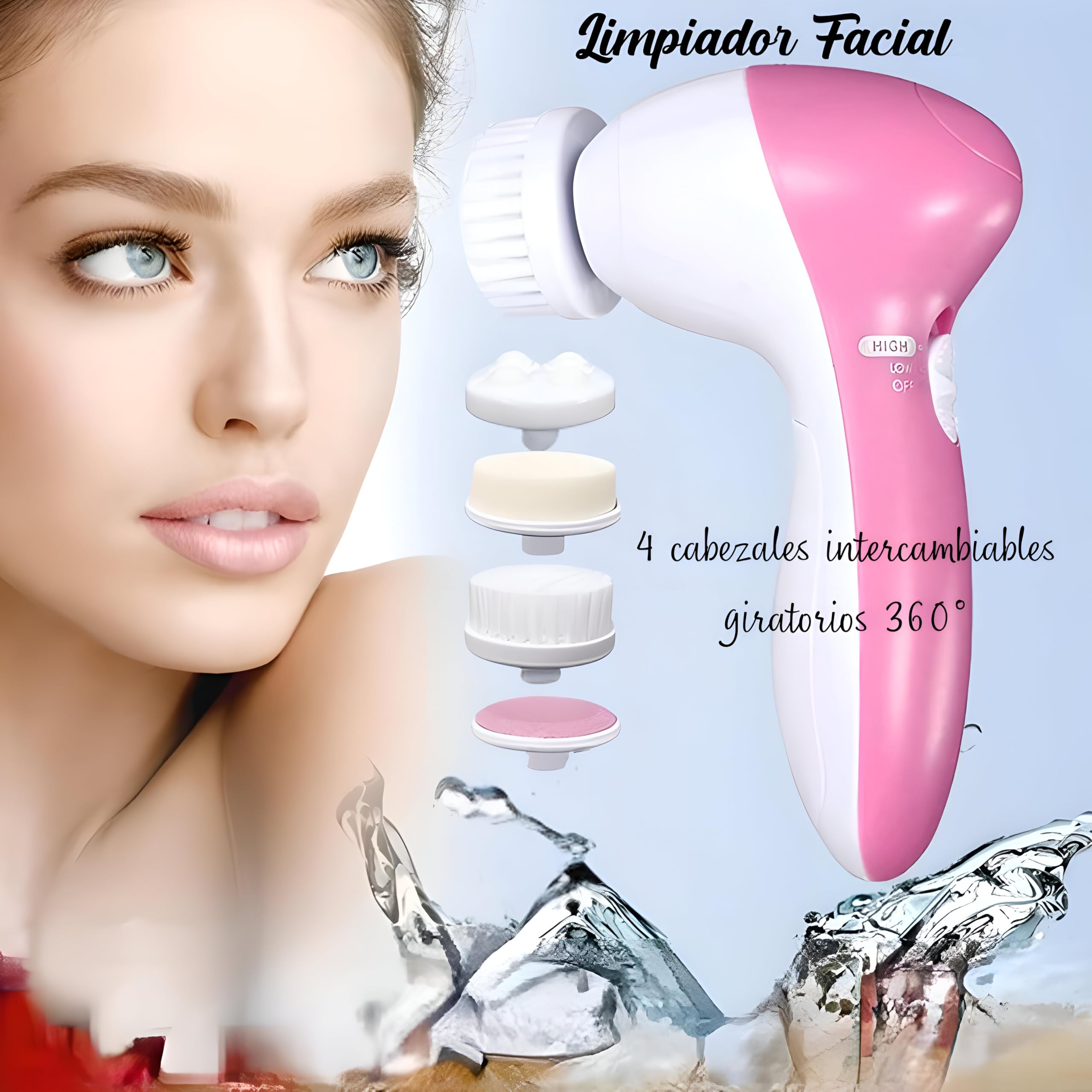Kit di pulizia facciale 3 in 1, aspiratore per punti neri con 4 testine, spazzola elettrica per la pulizia dei pori con 4 spazzole, strumenti per rimuovere brufoli e acne
