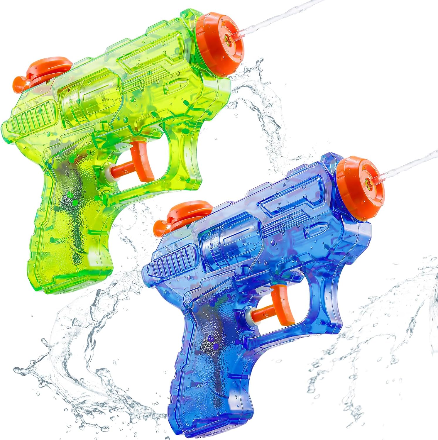 Water Guns for Kids, Mini Squirt Guns 140 Shots Per Fill, Summer Water Blaster Pool Beach Toys（2 Pack ）