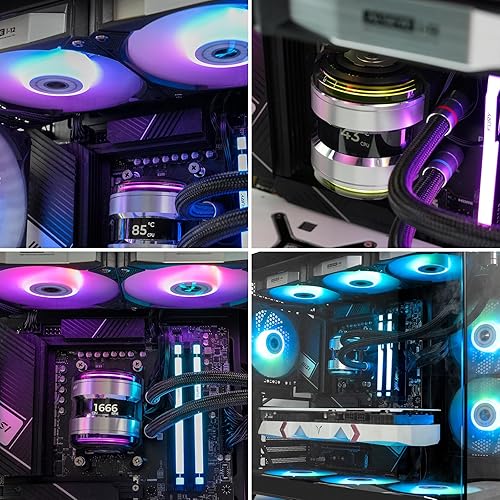 Miniatura 5 de ALSEYE Infinity i240 - Enfriador líquido para CPU, sistema de bombas duales, enfriador de agua de CPU con pantalla de visualización de temperatura,