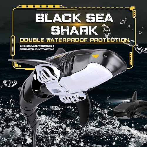 Miniatura 3 de Tiburón de juguete a control remoto 2.4 G, diseño de alta simulación a escala 1:18, tiburón para piscina y baño, juguetes a control remoto para