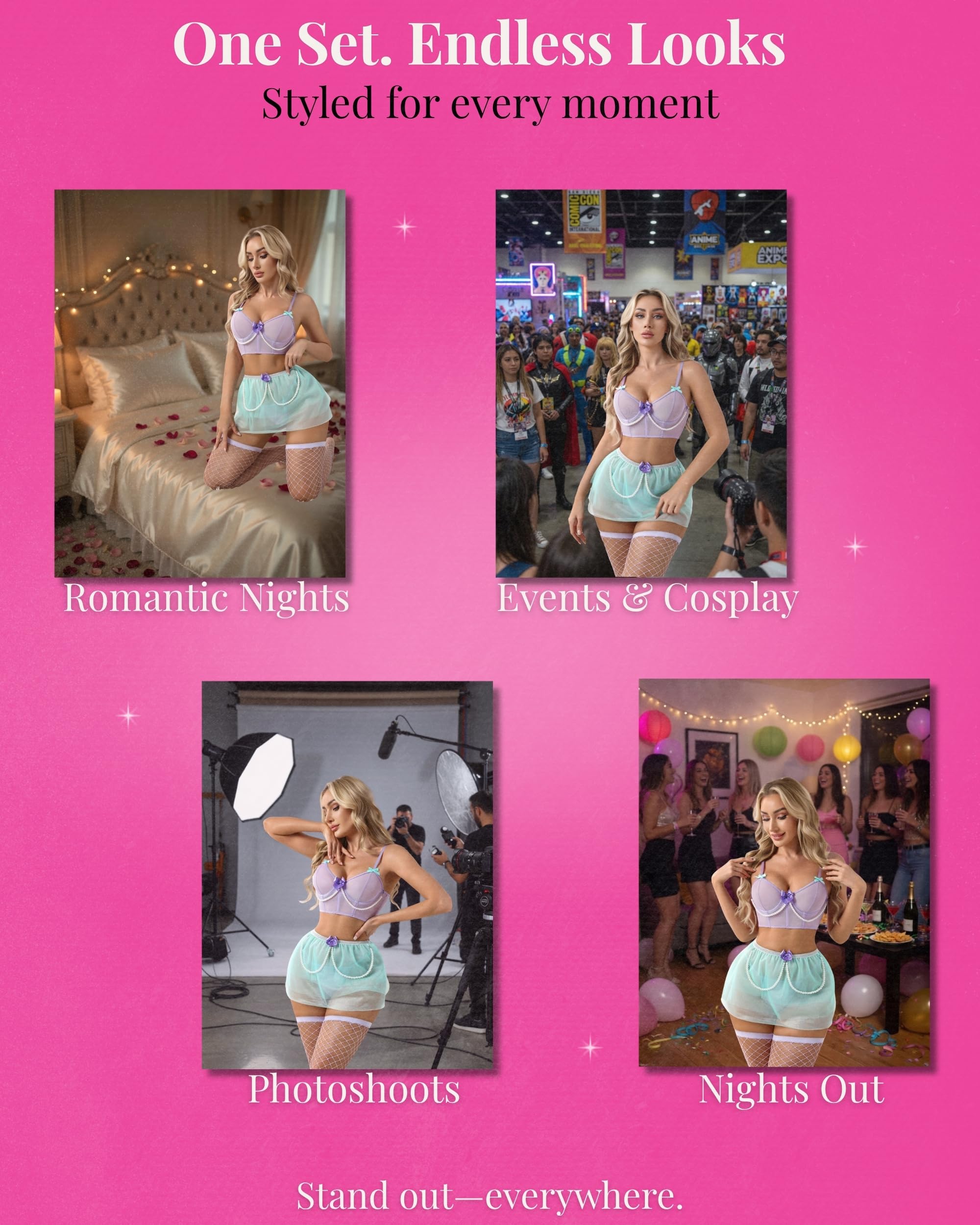 Storybook Prinzessin Dessous Set für Frauen - Blau Korsett Top mit gelbem Tüllrock & Schleife Detail Cosplay