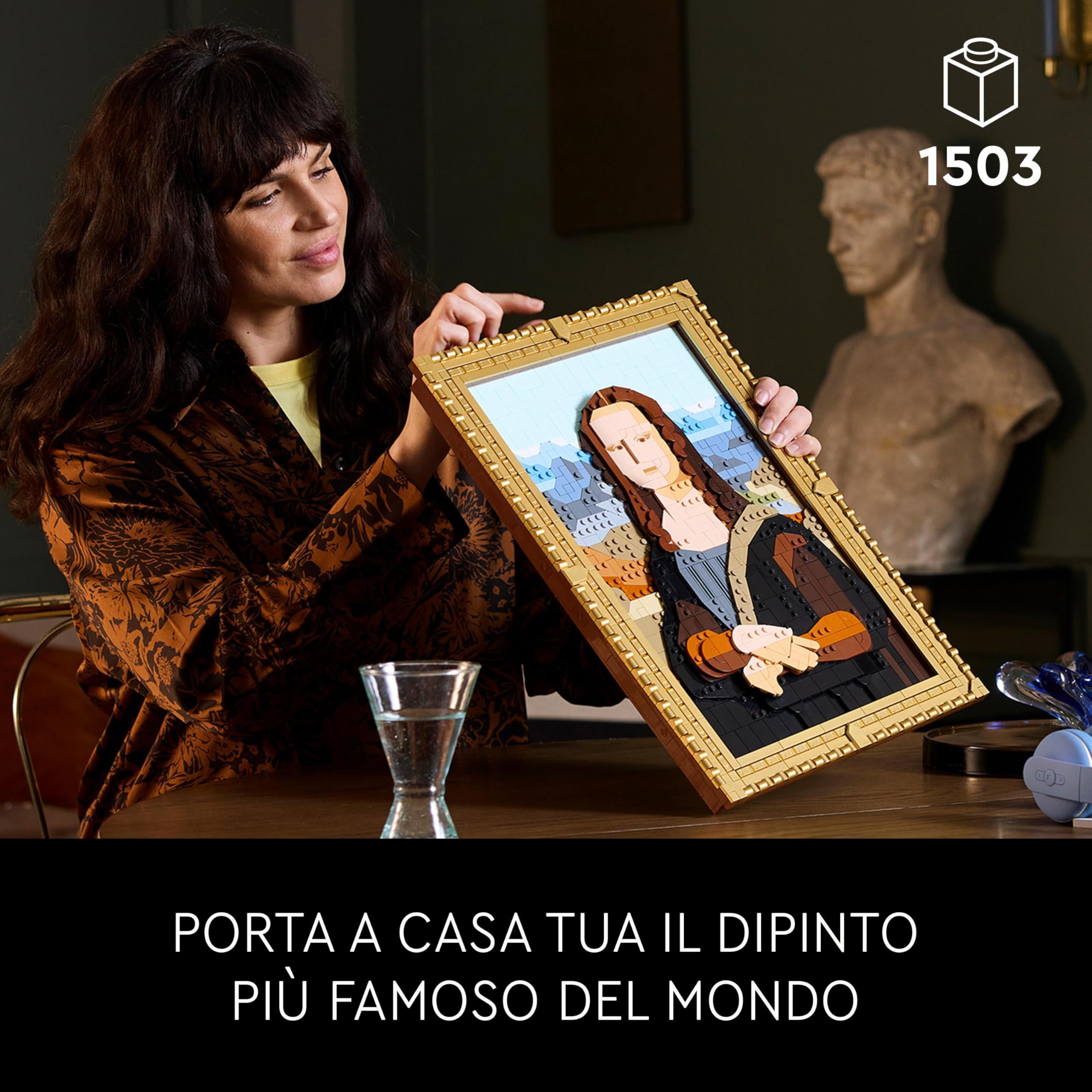 LEGO Art Gioconda, Riproduzione Opera d'Arte Rinascimentale di Leonardo da Vinci in Mattoncini, Decorazione da Parete di Casa, Idea Regalo Creativa per Adulti, Uomo, Donna, Lui, Lei e Artisti 31213