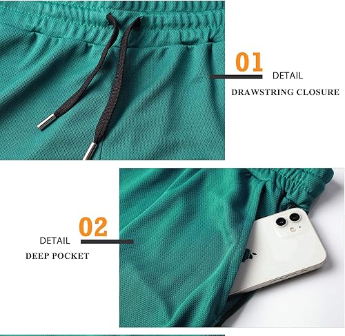 Miniatura 4 de Surenow Pantalones cortos de gimnasio para hombre de 3 pulgadas, transpirables, ligeros, atléticos, deportivos, pantalones cortos de entrenamiento