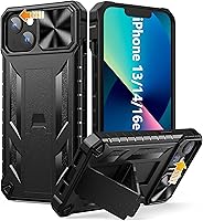 Vista 9 de SOiOS Funda para iPhone 16e 2025: Funda para iPhone 13 iPhone14 con soporte Funda protectora de grado militar a prueba de golpes TPU duradero