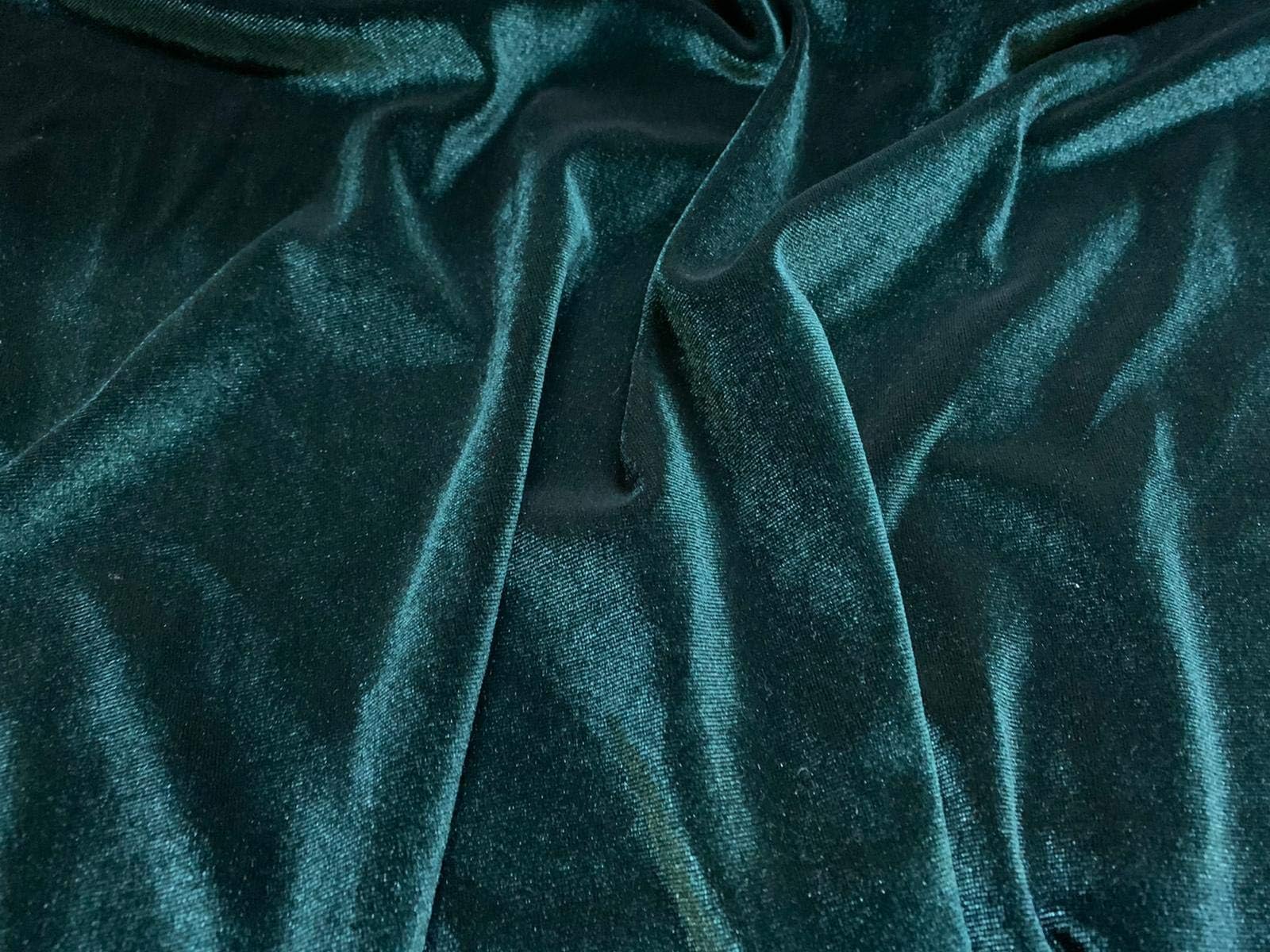 Spandex Velvet Stretch Fabric, per metre - Dark Emerald