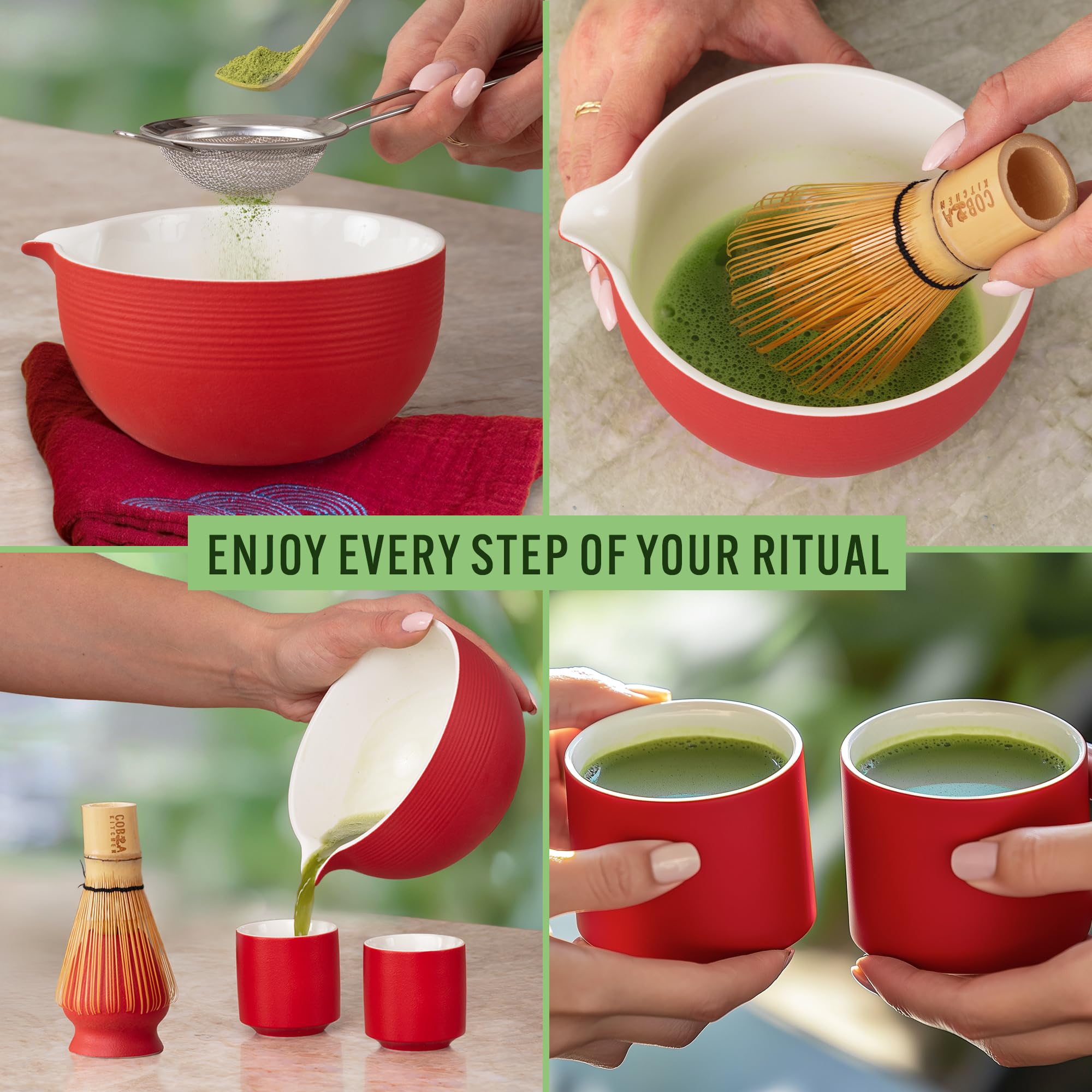 Juego de té matcha
