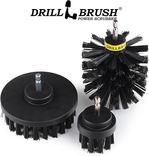 Miniatura 9 de Juego de 3 cepillos para limpieza para conectar al taladro, herramientas para limpiar y restregar para utilizar con el taladro, con extensión.