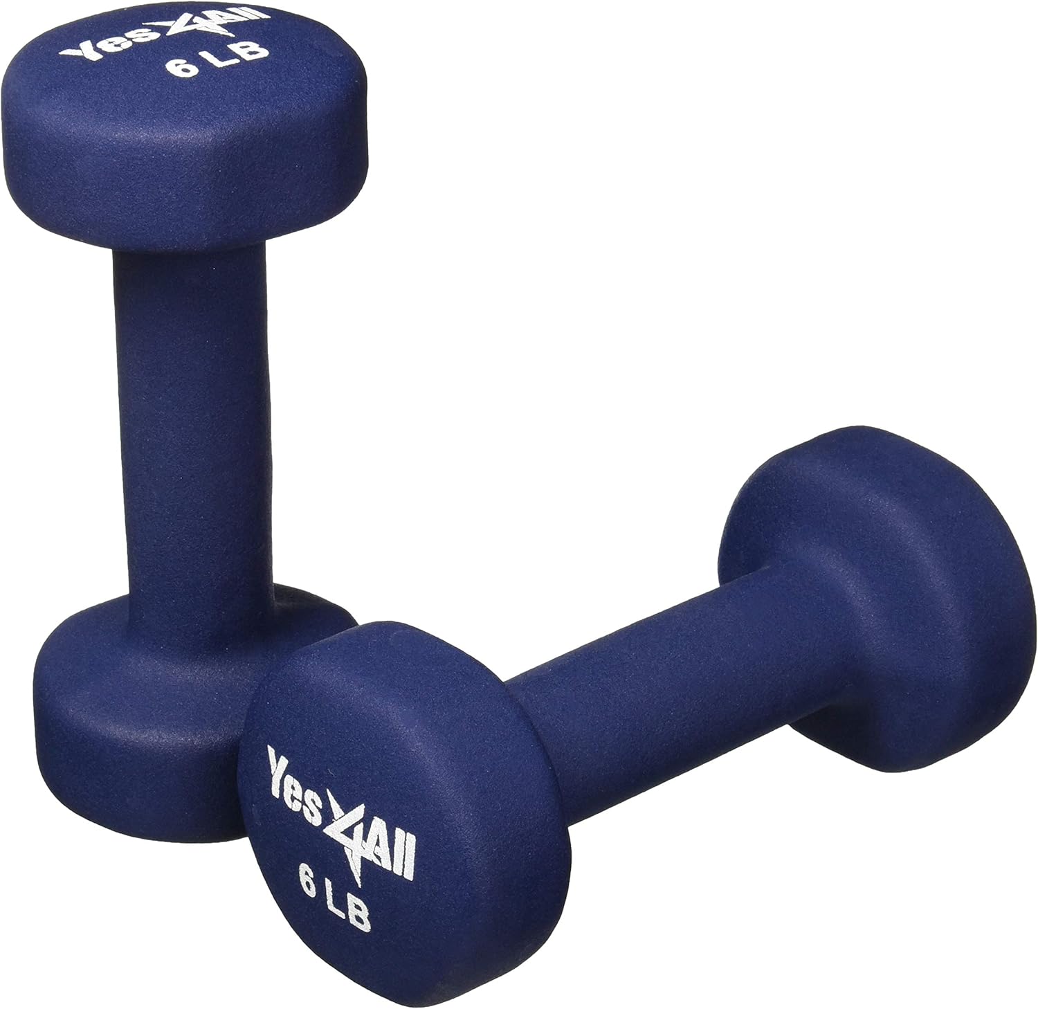 Yes4All 6 lbs Dumbbells Neoprene with Non Slip Grip – Great for Total Body Workout – Total Weight: 12 lbs (Set of 2)