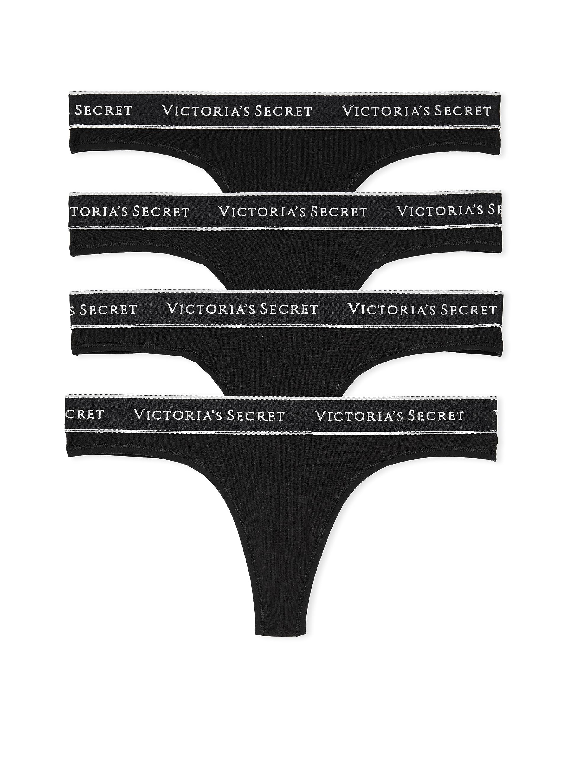 Victoria's SecretWomen's Cotton Logo Thong Underwear, Panties for Women, Multi Pack (XS-XXL)