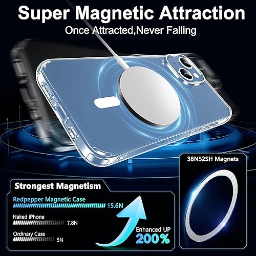 Miniatura 3 de Funda para iPhone 13, compatible con Magsafe antiamarilleo con protector de pantalla, delgada funda delgada de 10 pies a prueba de golpes de 6.1