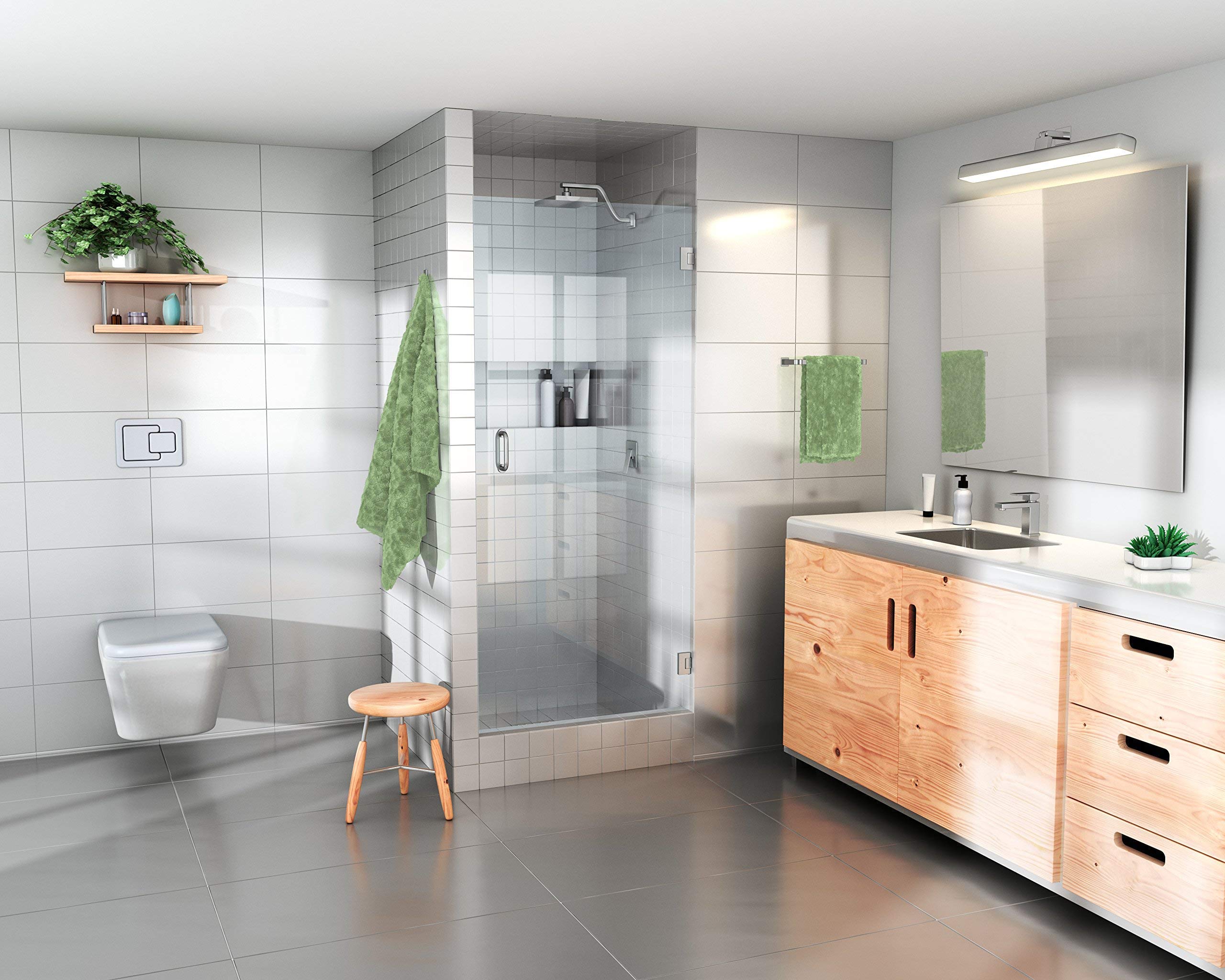 Glass Warehouse 78” x 27.625" - 28.025" Frameless Shower Door with Enduroshield Technology