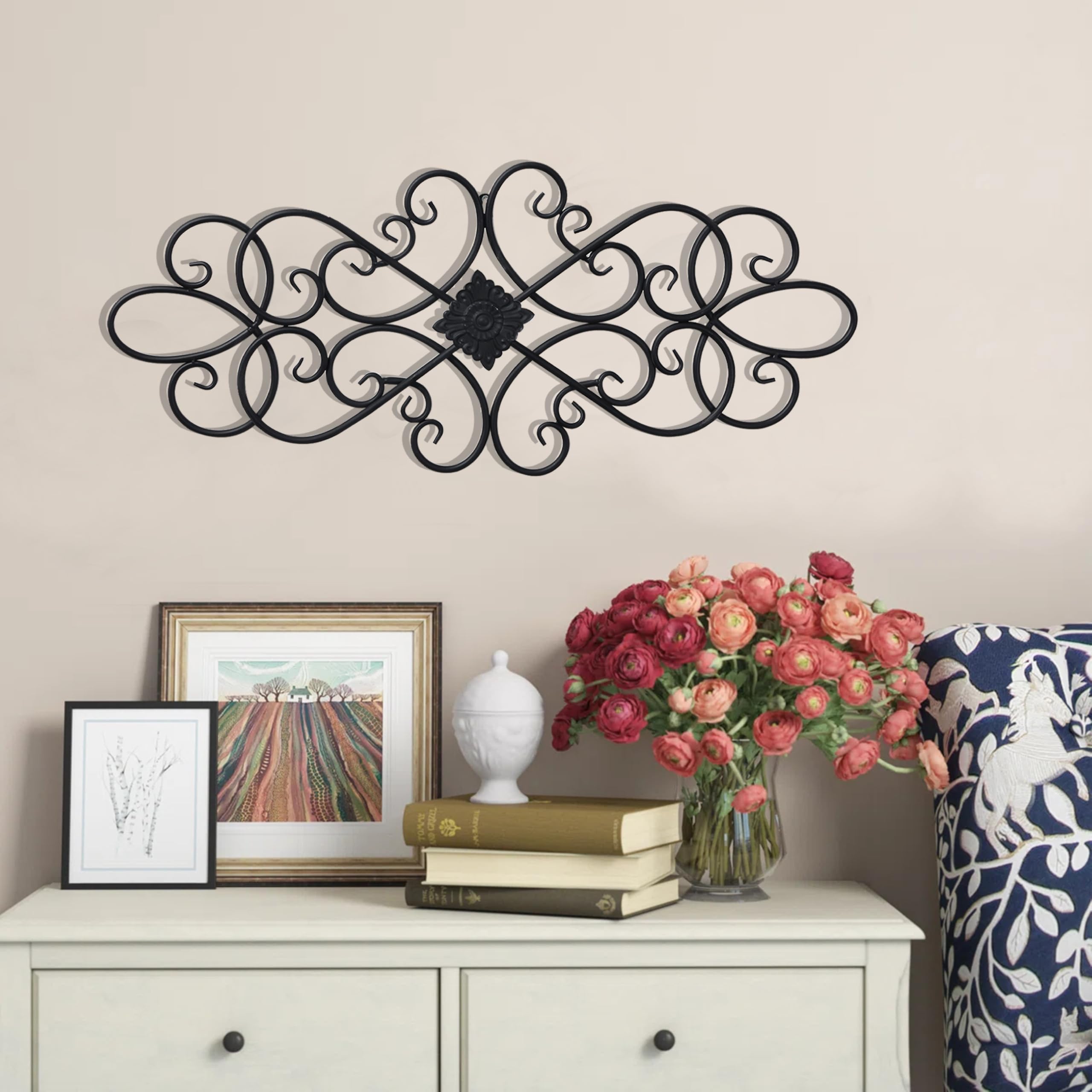 Amazon.com: Sintosin Black Wrought Iron Wall Decor 32