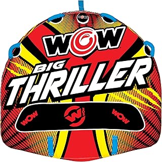 Wow Sports DC Comics Superman Towable, Soft Top Deck Tube, Towable Water Tube for 1-3 Riders