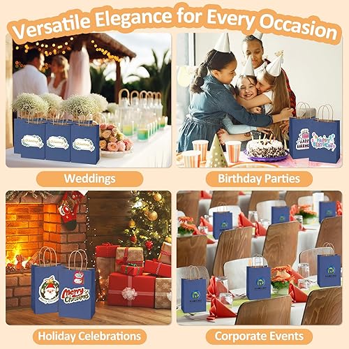 Miniatura 25 de BagDream Bolsas de papel kraft de 5.25 x 3 x 8 pulgadas, pequeñas bolsas de regalo de papel con asas a granel para recuerdos de fiesta, venta al por