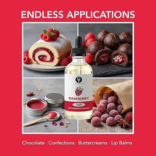 Miniatura 3 de Dolce Flav Raspberry Extract – 2 Ounce Oil-Soluble Kosher, Sugar-Free, Concentrated Raspberry Flavoring for Chocolates, Candies & Baking, Includes