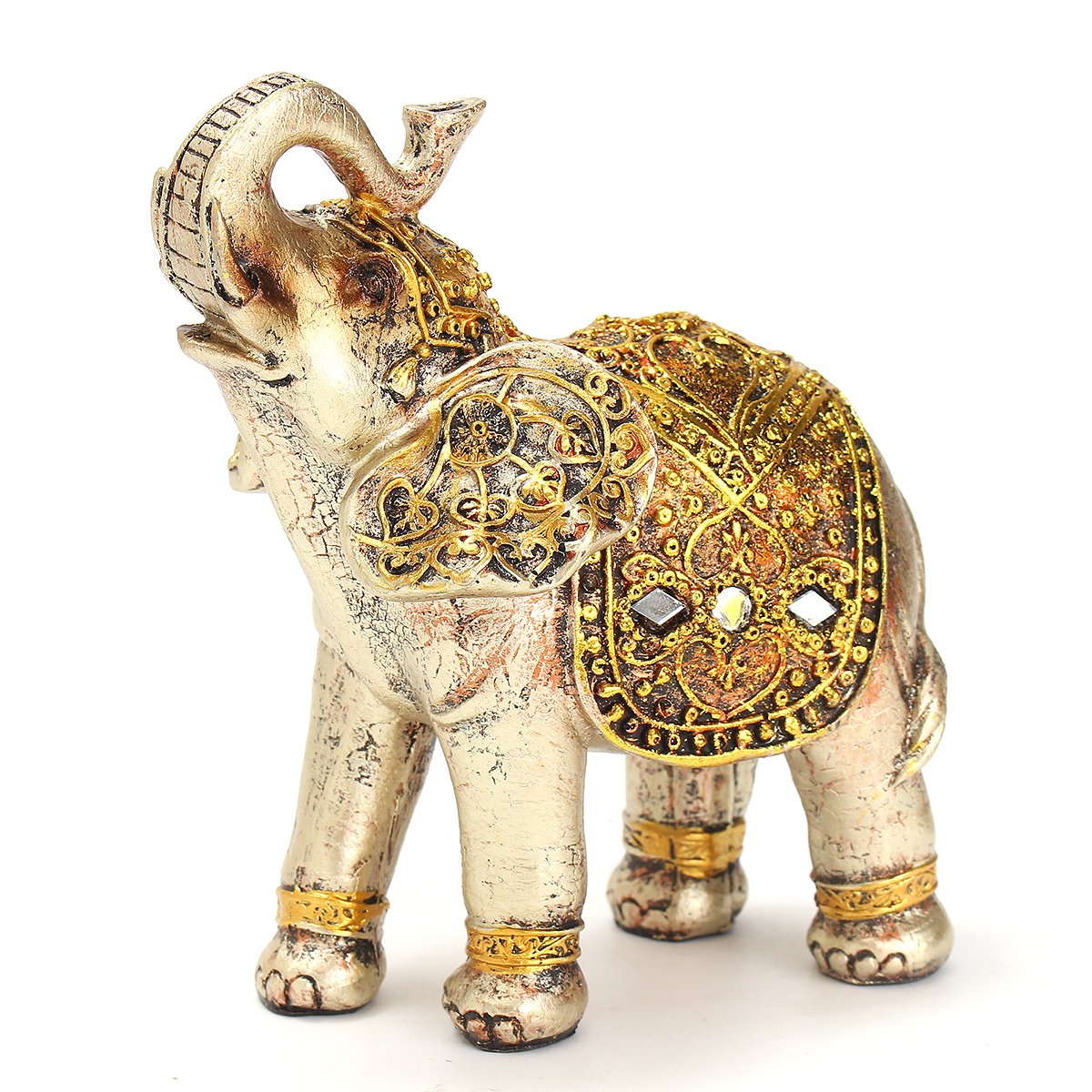 ChaRLes 7Pcs Résine Mini Éléphants Exotiques Ornements Éléphant Maison Bureau Décoration Quincaillerie Décorative